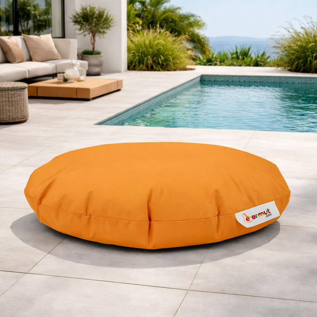 Pouf extérieur imperméable orange ARTA