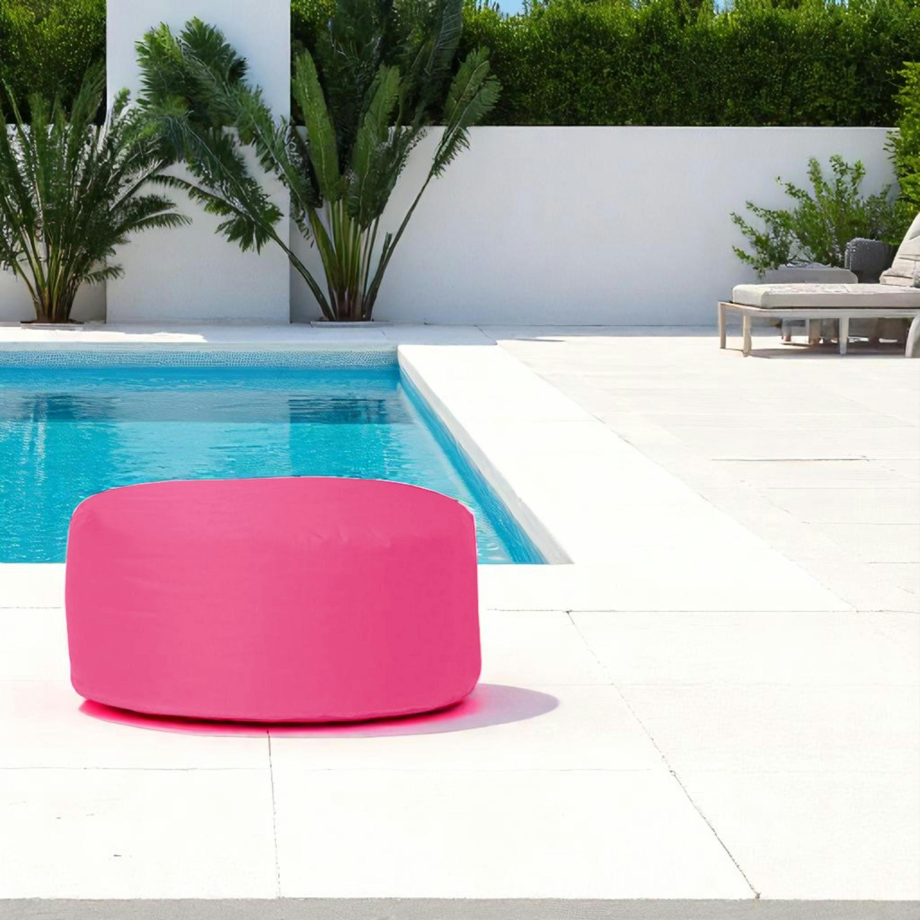 Pouf extérieur imperméable rose - forme ronde ARTA
