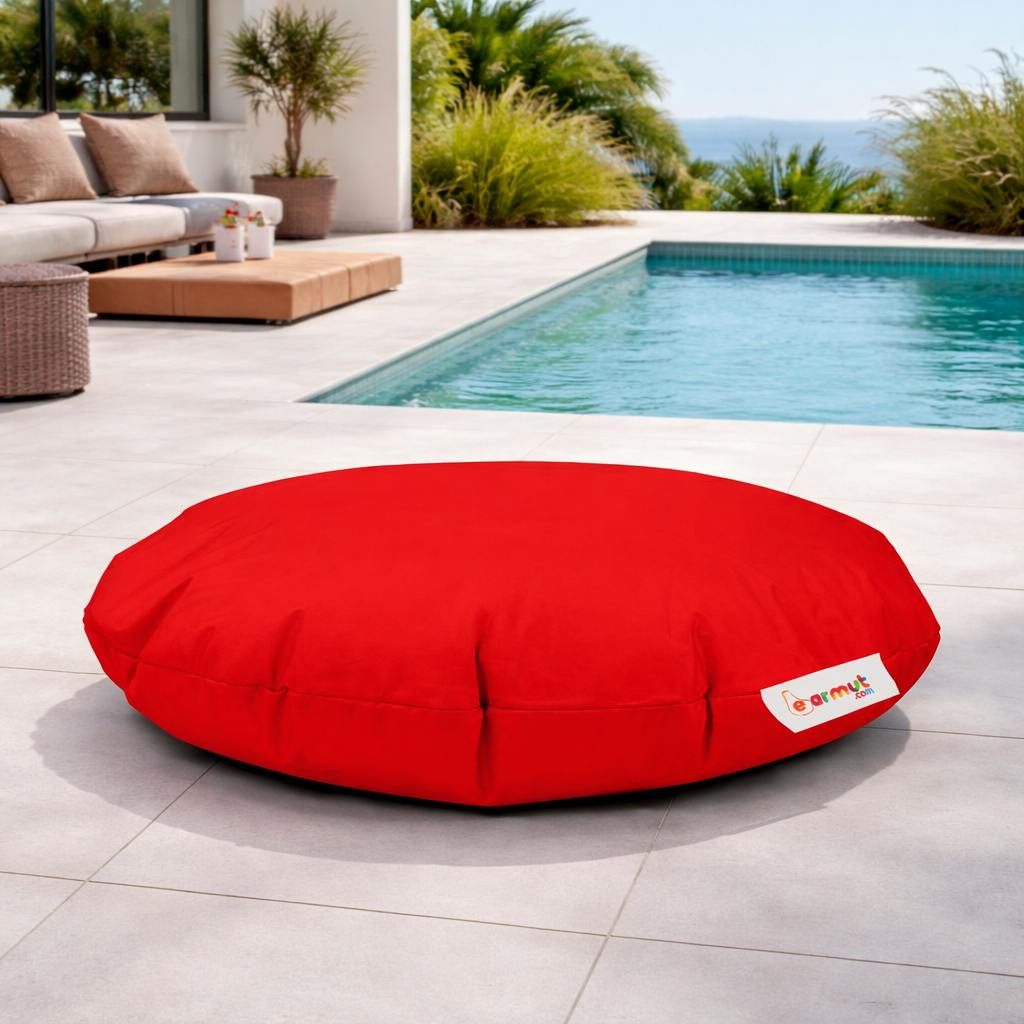 Pouf extérieur imperméable rouge ARTA