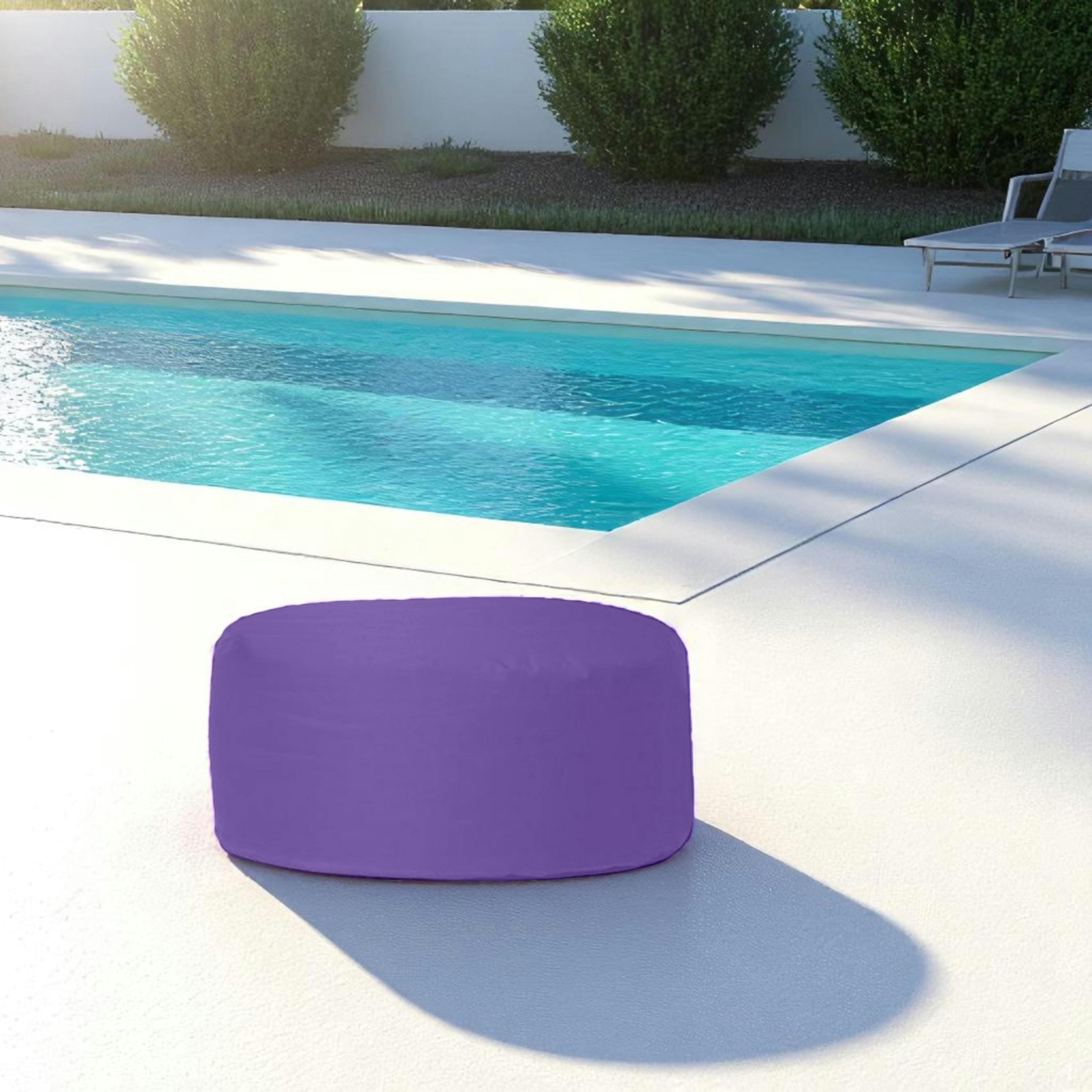 Pouf extérieur imperméable violet - forme ronde ARTA