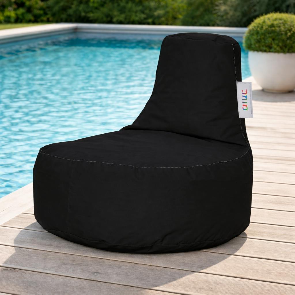 Pouf extérieur noir avec poches ARTA
