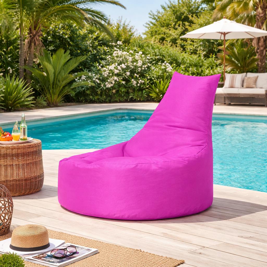 Pouf extérieur rose avec dossier ARTA