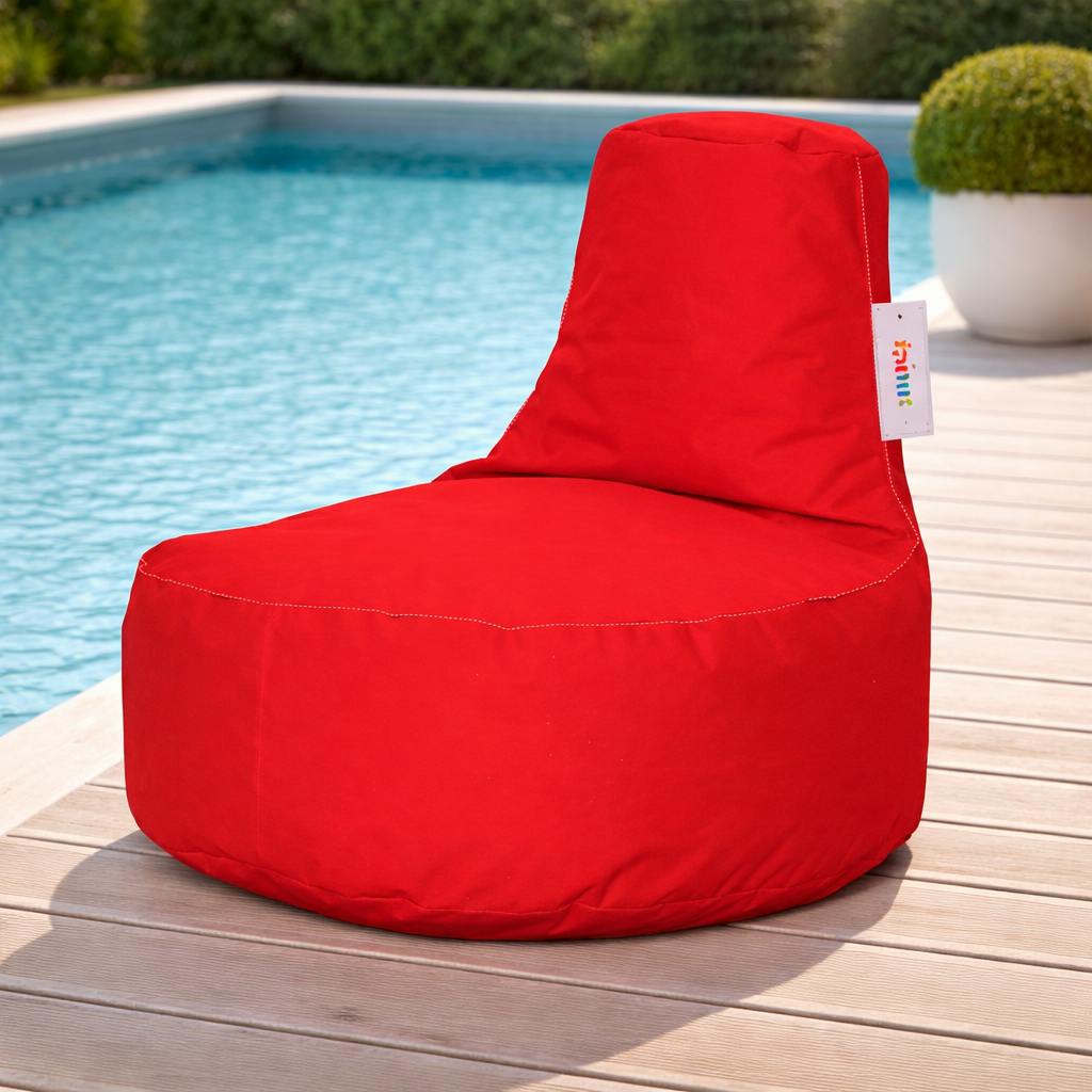 Pouf extérieur rouge avec poches ARTA