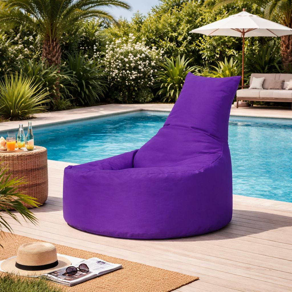 Pouf extérieur violet avec dossier ARTA