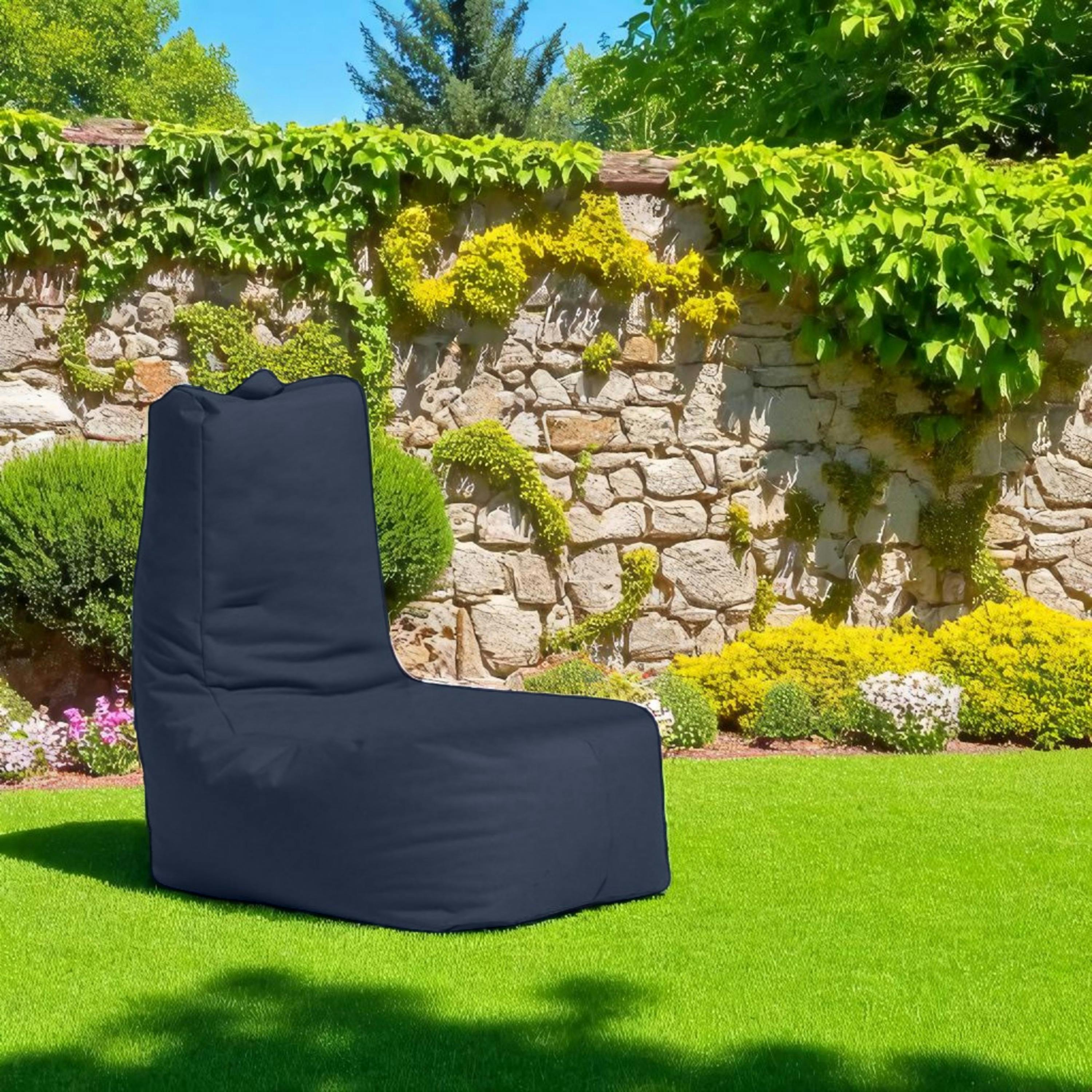 Pouf poire bleu foncé avec poches latérales ARTA