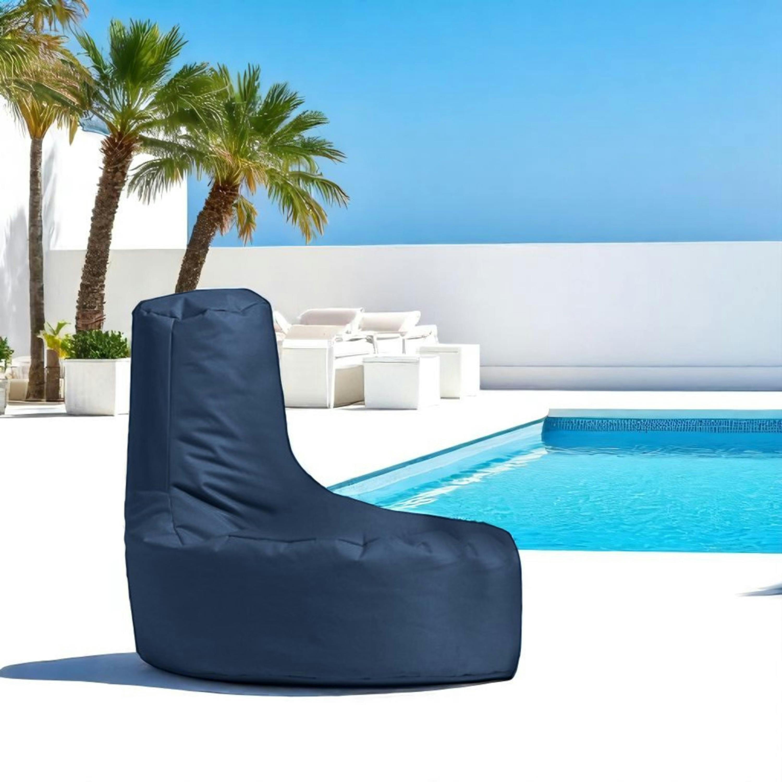 Pouf poire extérieur bleu foncé ARTA