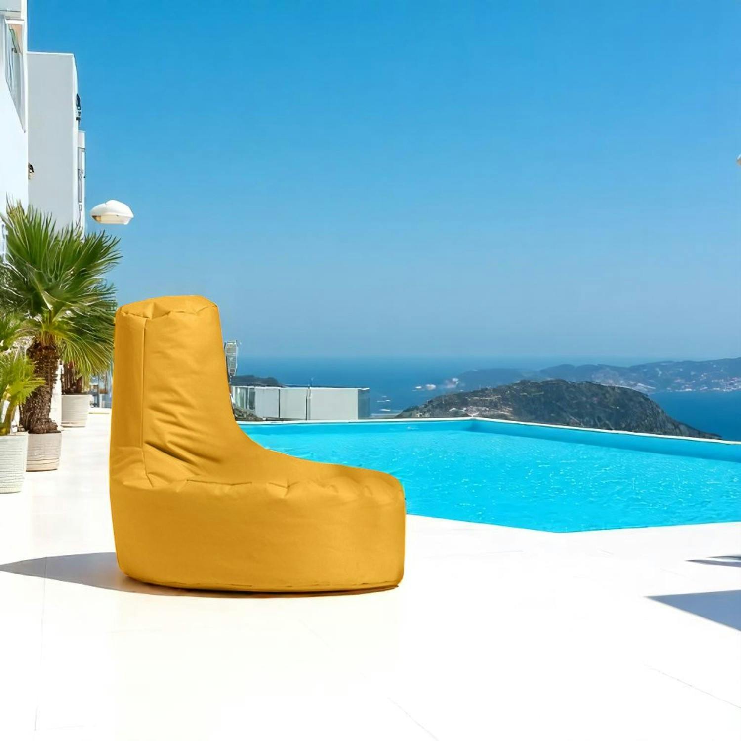 Pouf poire extérieur jaune ARTA