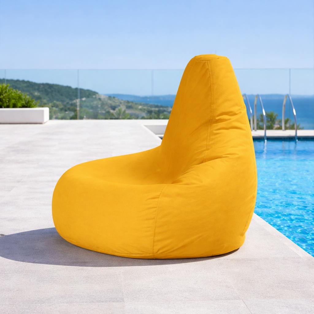 Pouf poire extérieur jaune ARTA
