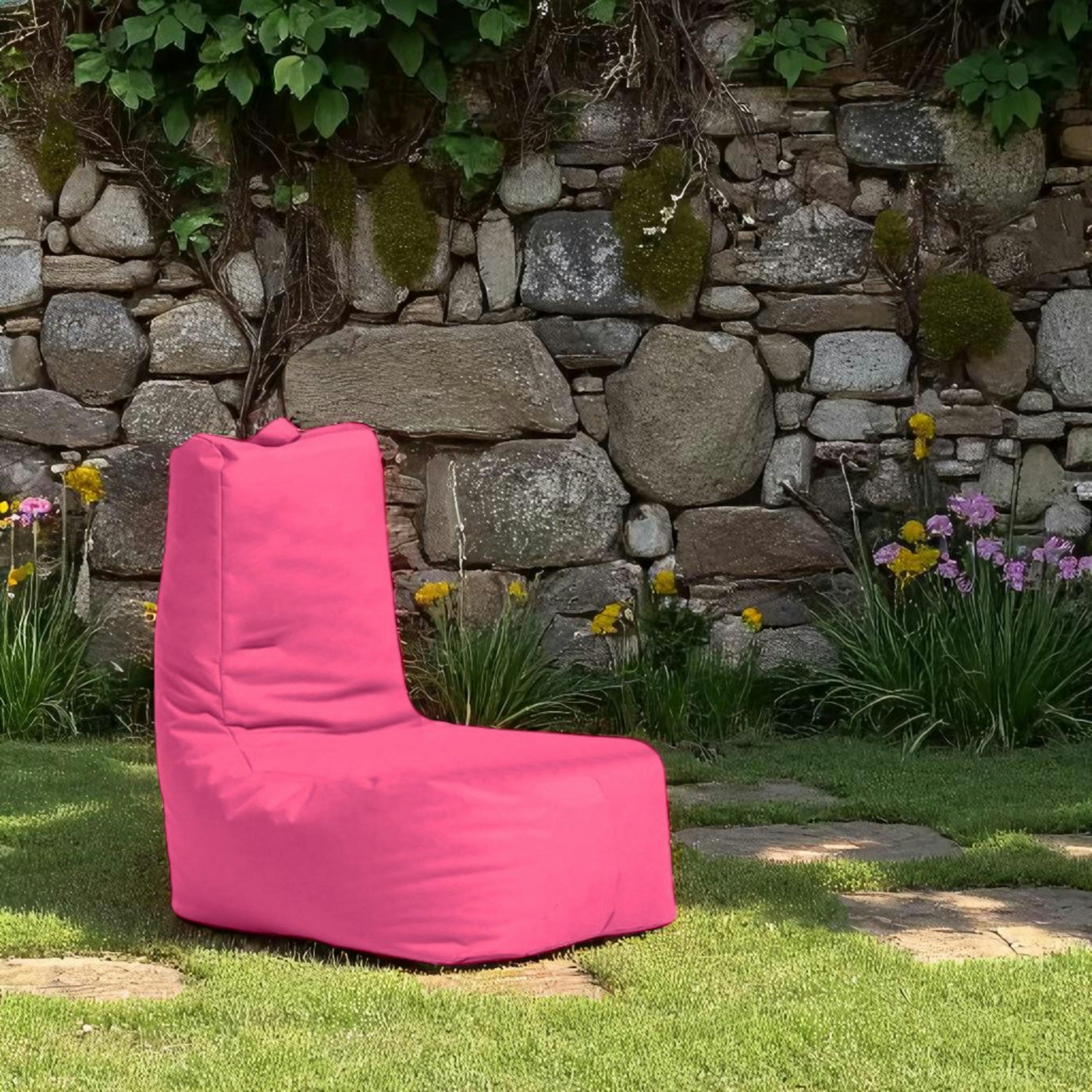 Pouf poire extérieur rose avec poches latérales ARTA