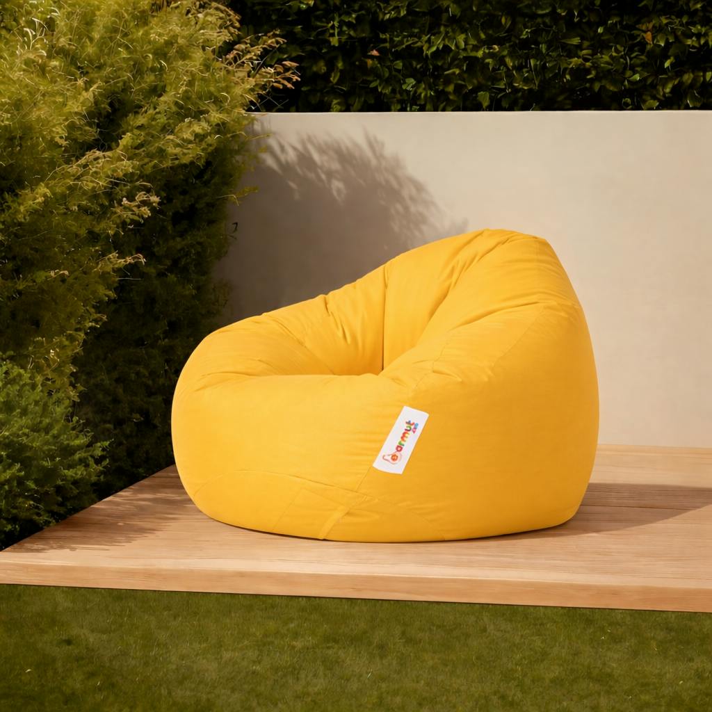 Pouf poire XXL extérieur jaune ARTA
