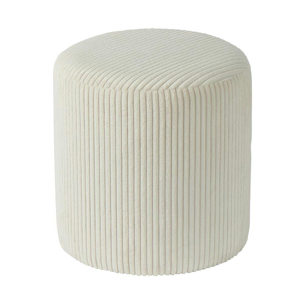 Pouf rond velours côtelé blanc (lot de 2) MALMOE