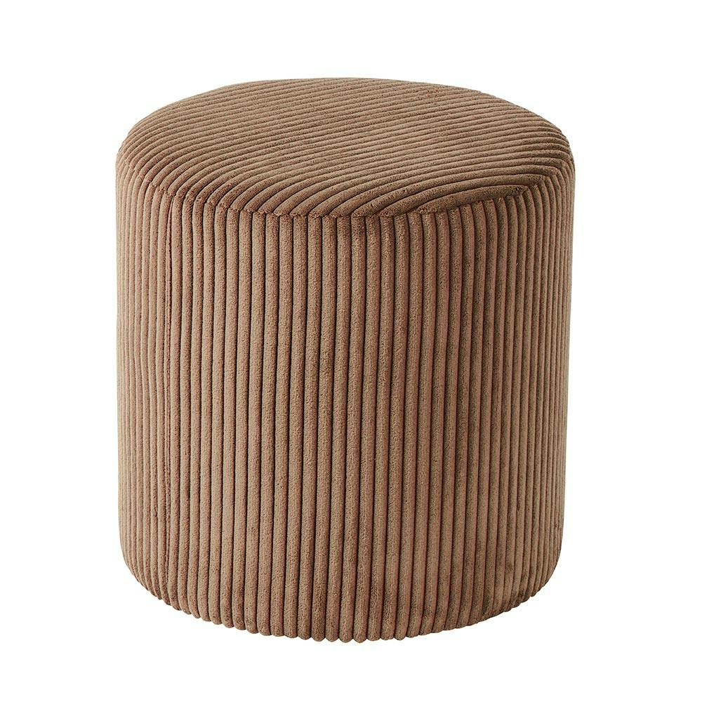 Pouf rond velours côtelé camel (lot de 2) MALMOE