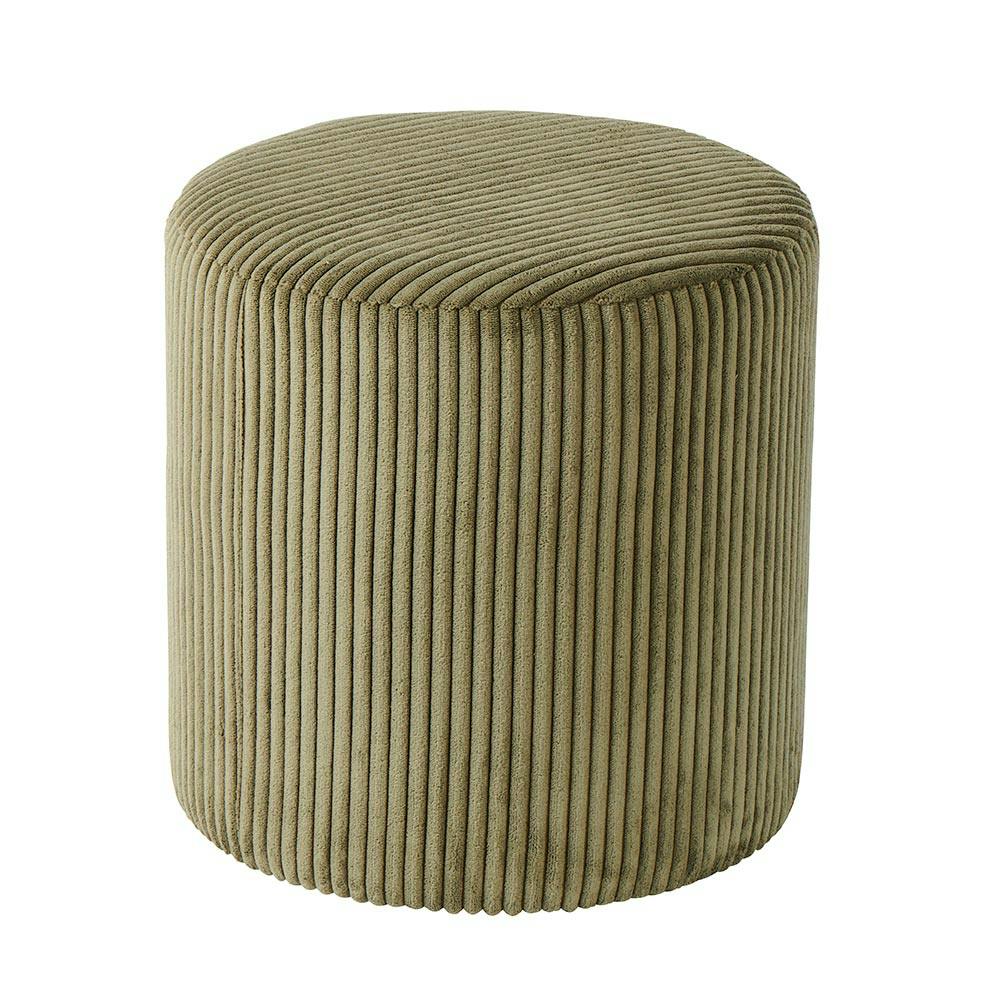 Pouf rond velours côtelé kaki (lot de 2) MALMOE | Poufs | Pier Import