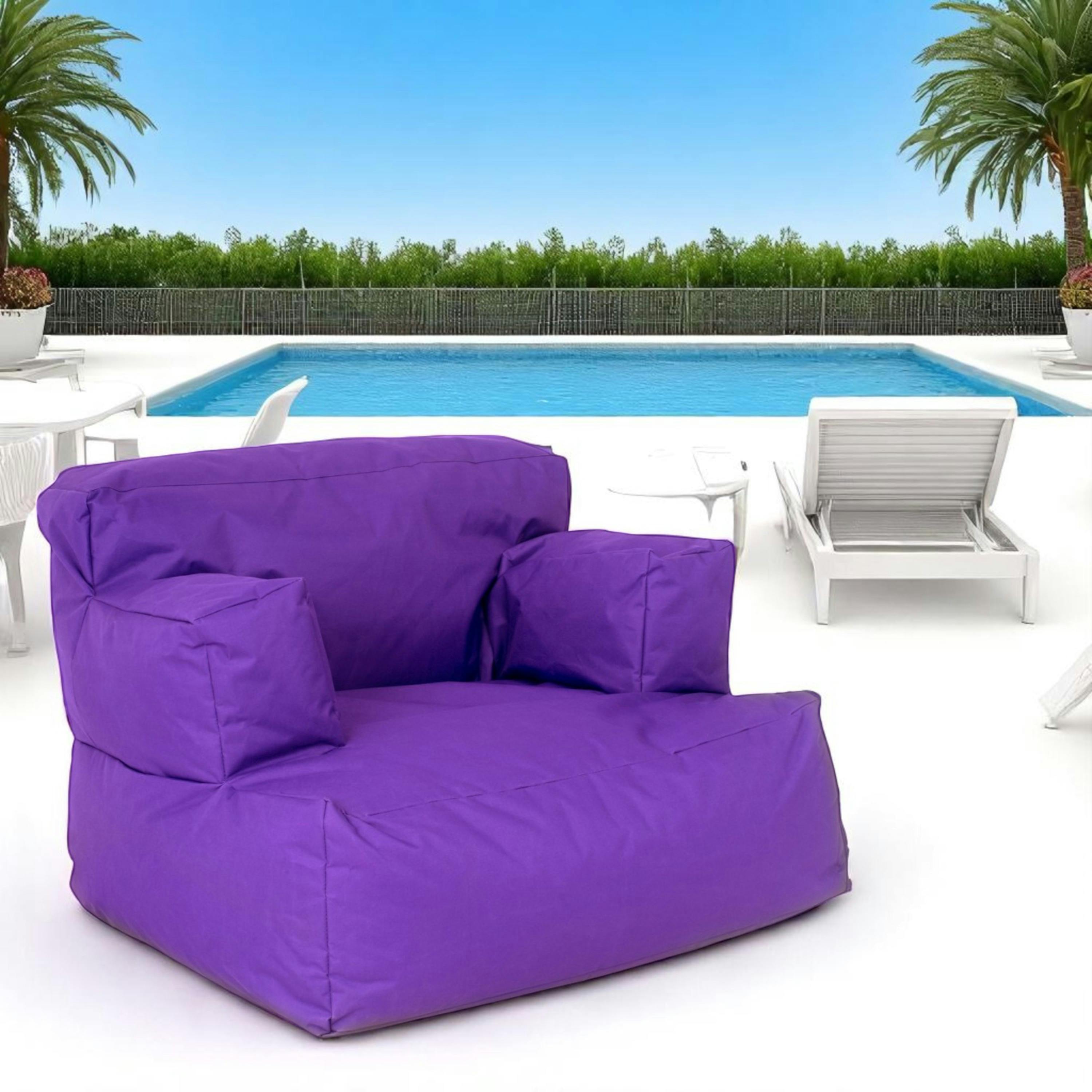 Pouf XXL extérieur avec accoudoirs - violet ARTA