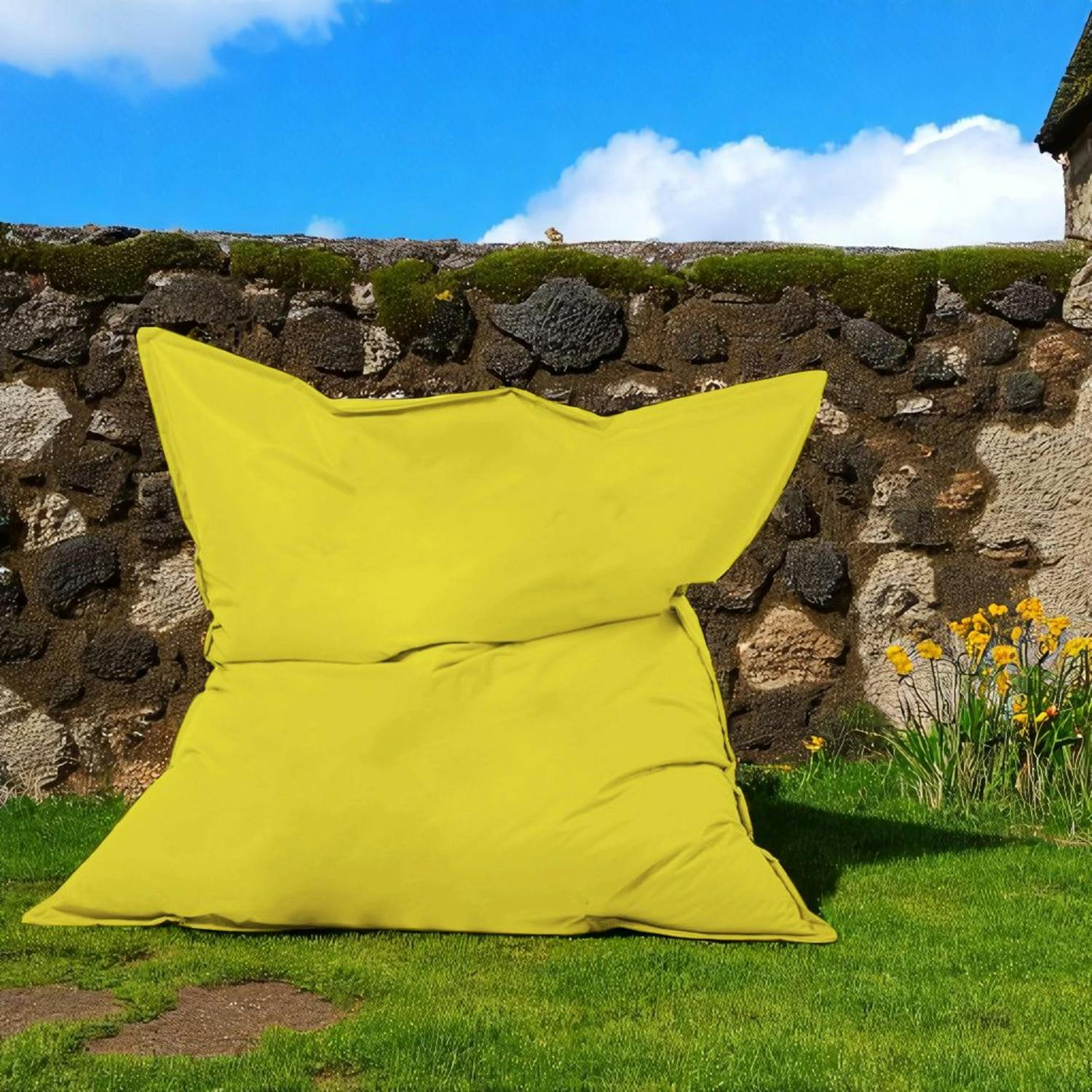 Pouf XXL extérieur jaune 180 cm ARTA