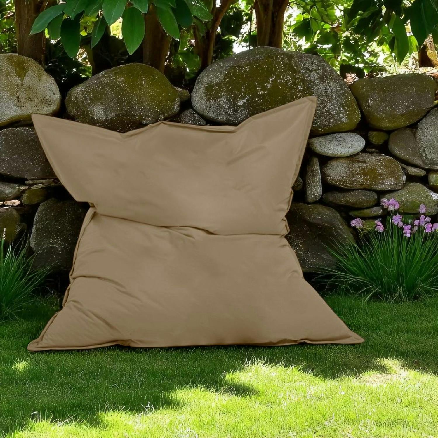 Pouf XXL extérieur taupe 180 cm ARTA