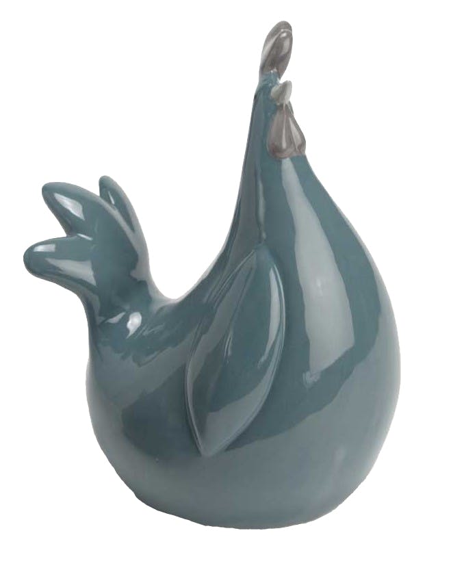Poule Celeste en dolomite couleur bleue canard H10,5cm