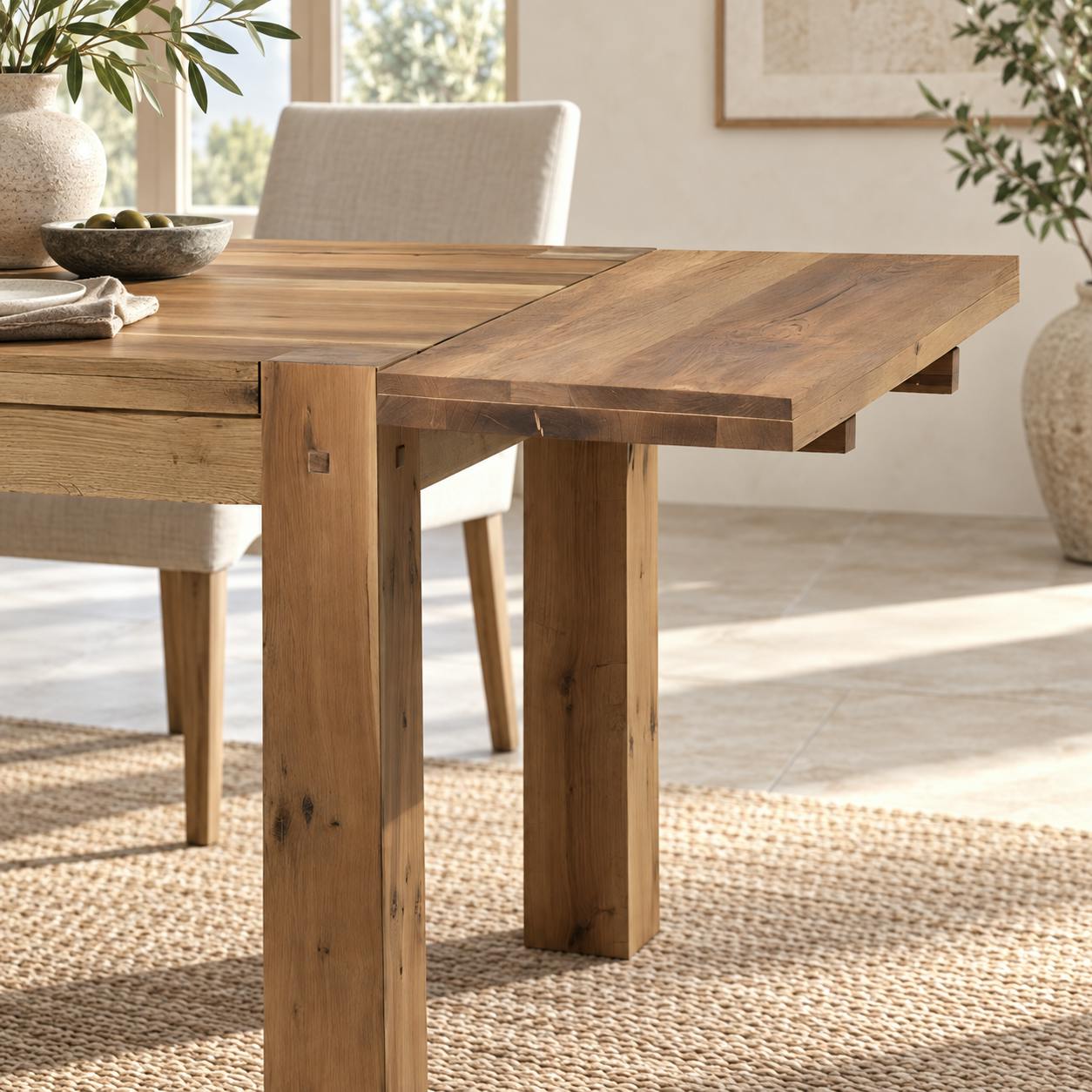 Rallonge 50cm Chêne pour table repas 150 et 180 FJORD