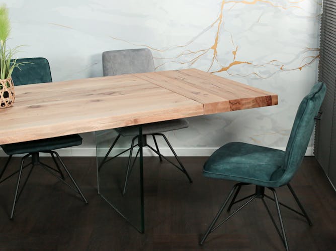 Rallonge pour les tables en chêne blanc bords naturels 200 et 240 cm PALERME (50 cm)