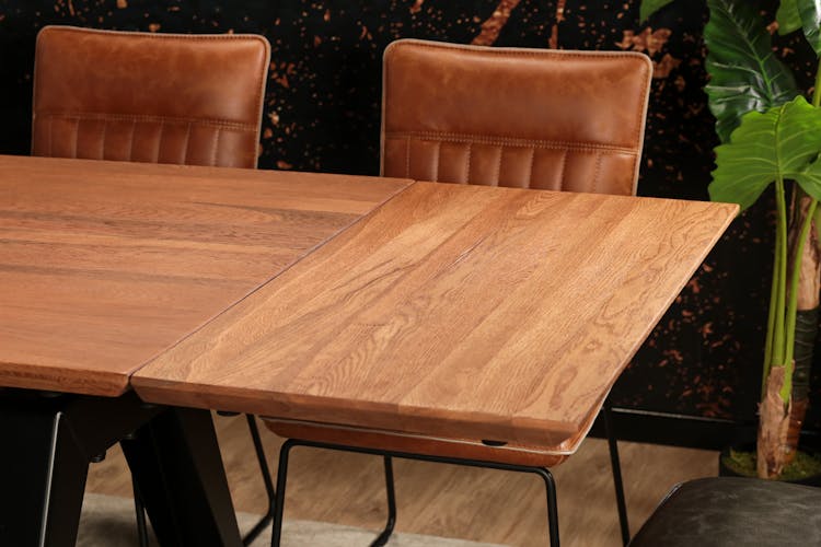 Rallonge pour table à manger extensible en chêne brun 180/200/240 cm PALERME (50 cm)