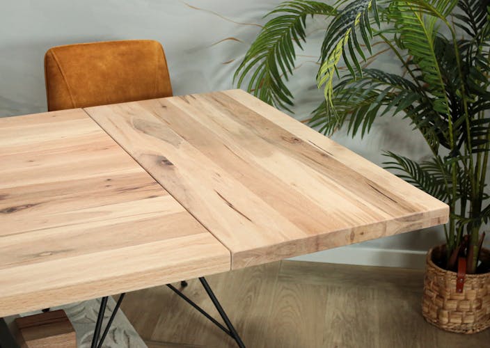 Rallonge pour table rectangulaire en chêne blanc avec poutre centrale 200 cm CORNWALL (50 cm)