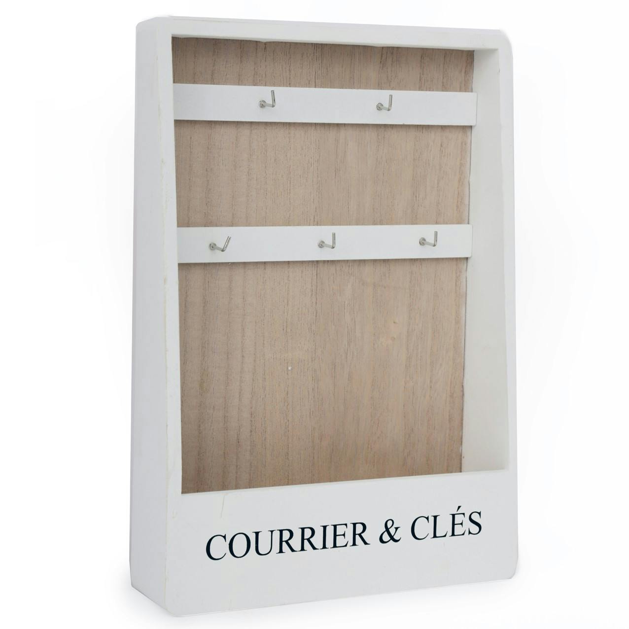 Range courriers et clés mural blanc 32 cm