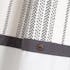 Rideau écru et rayures grises avec boutons sur bandeau anthracite 140x260cm à oeillets VALDAVIA