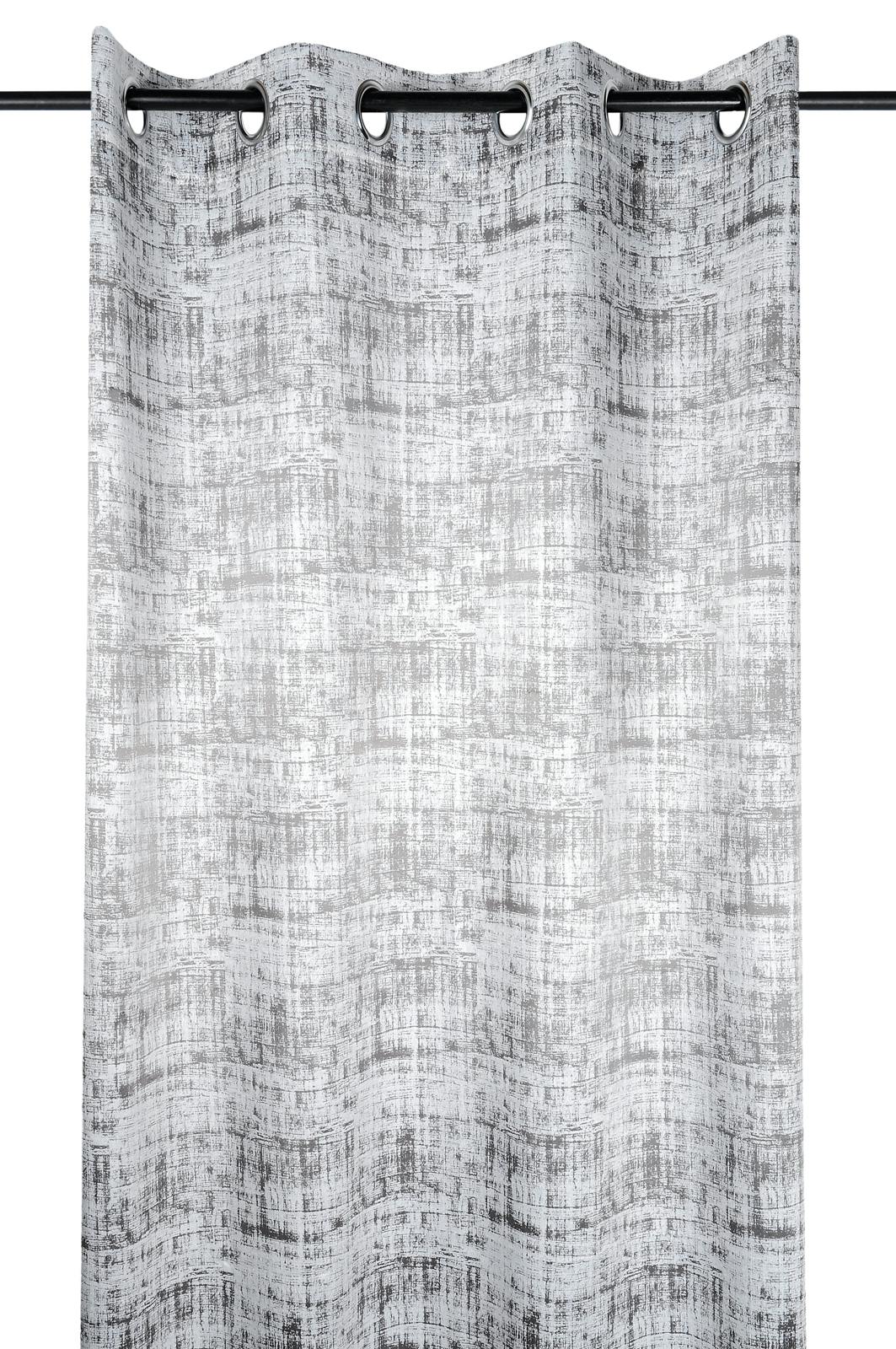 Rideau gris façon intissé 140x260cm LASCAUX