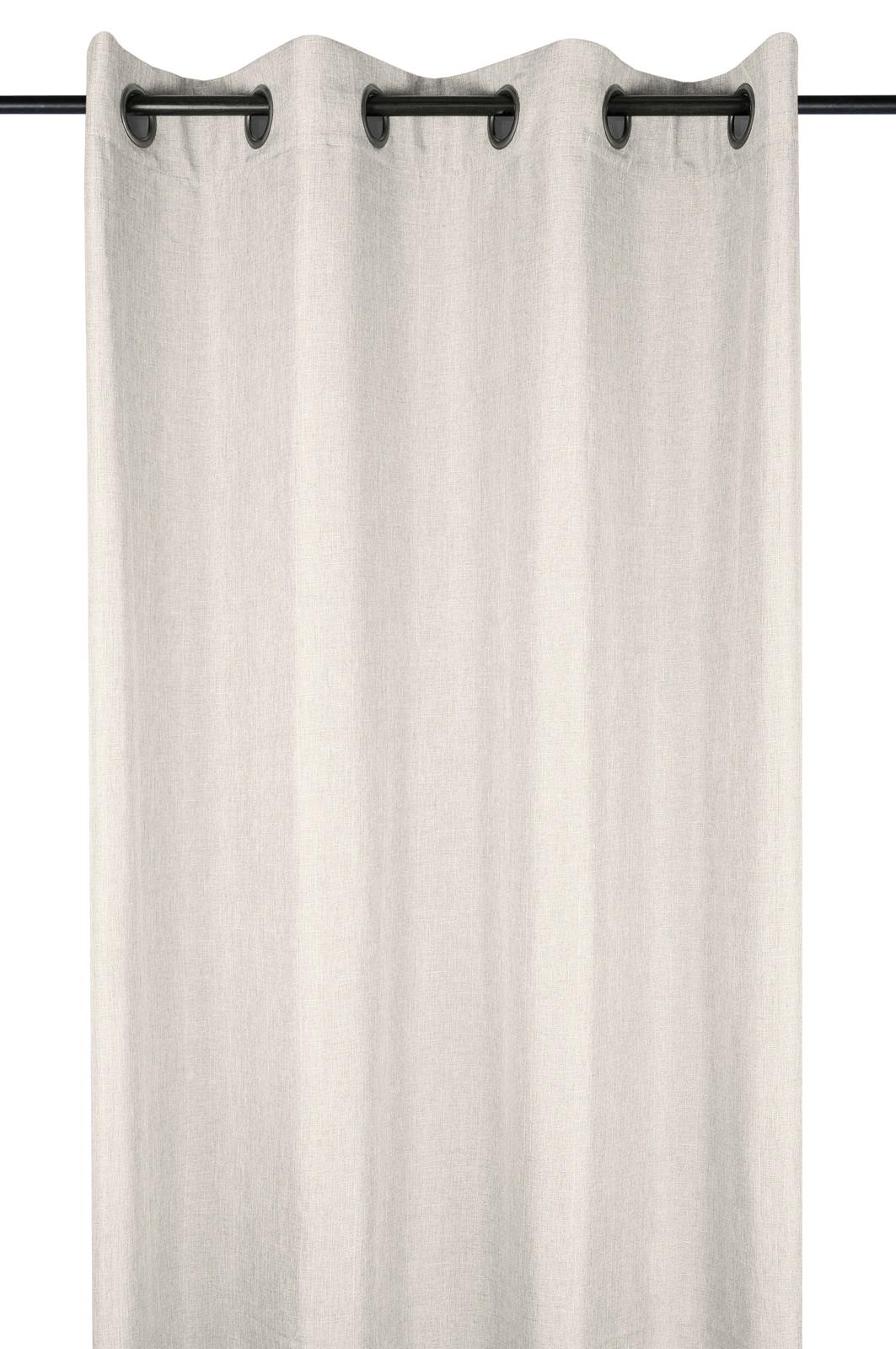 Rideau uni couleur lin 140x260cm à oeillets BEA