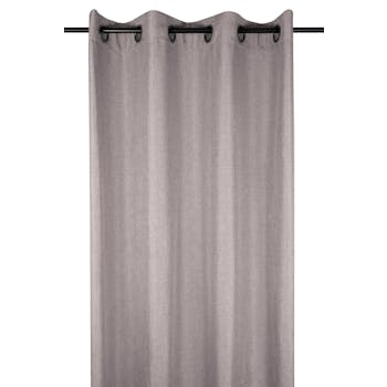 Rideau uni couleur taupe 140x260cm à oeillets BEA
