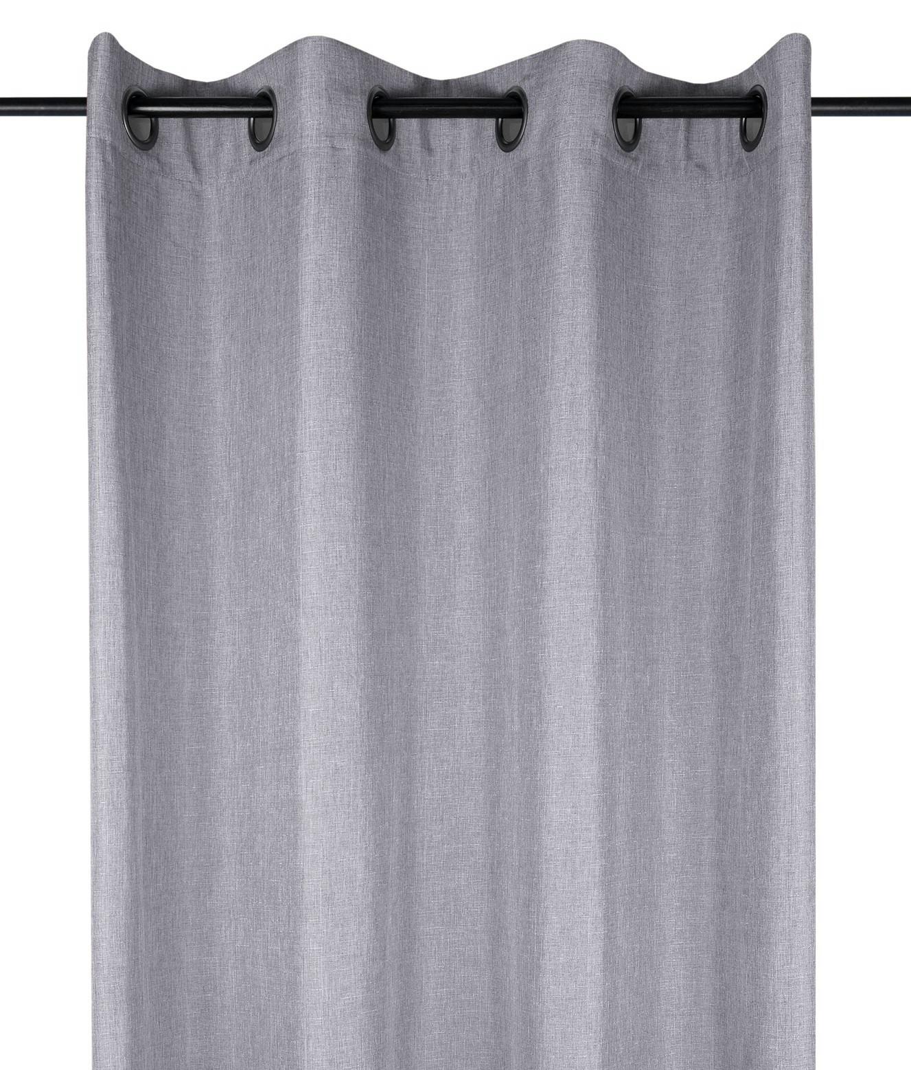 Rideau uni gris 140x260cm à œillets BEA