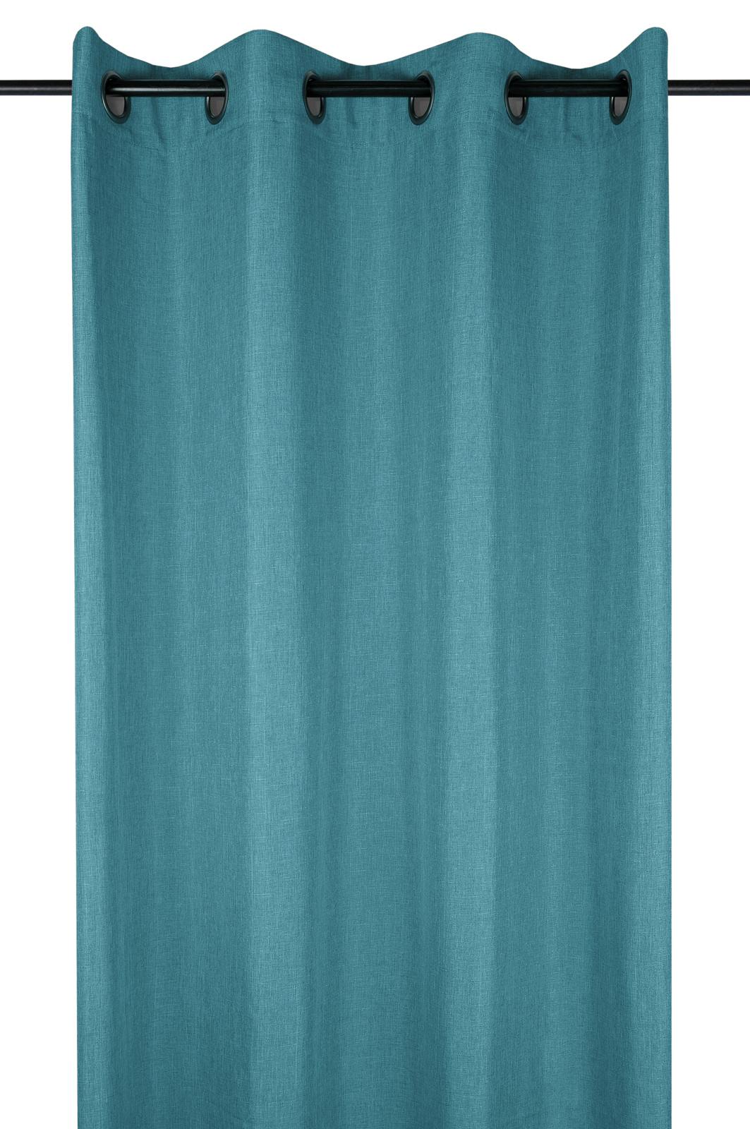 Rideau uni turquoise 140x260cm à oeillets BEA