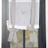 Rideau vitrage blanc romantique coeur brodé ruban à nouer vichy lin 45x100cm 100% coton VERONE
