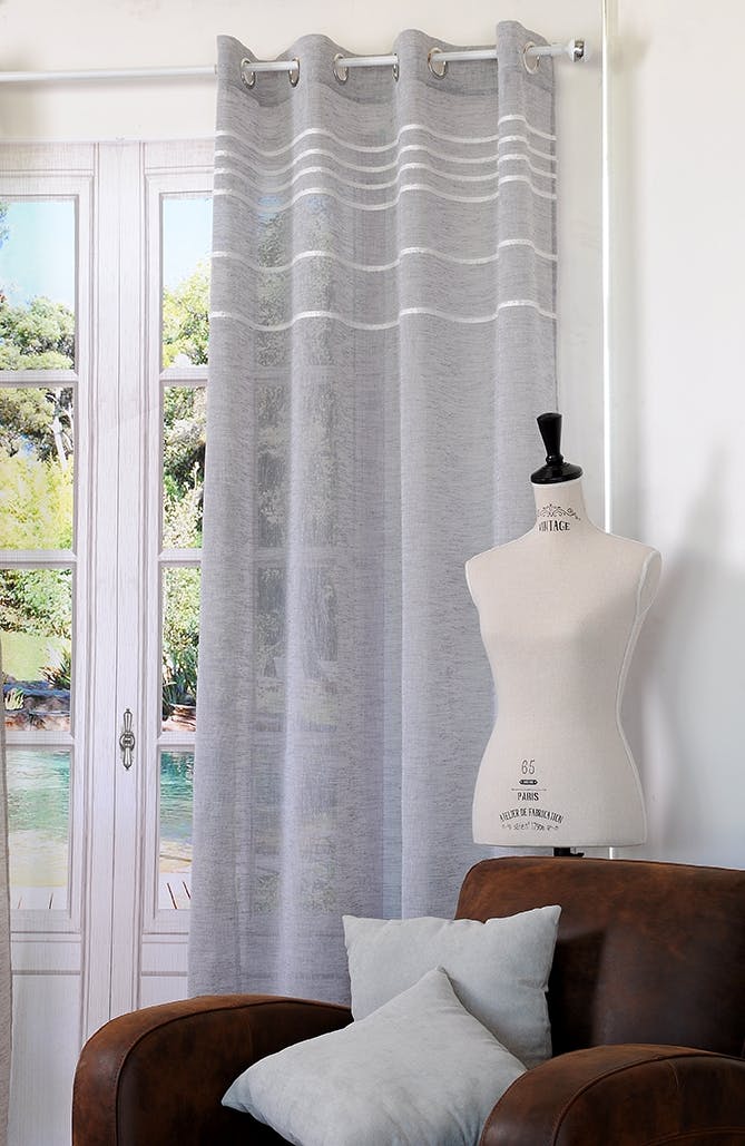 Rideau Voilage antic gris 135x260cm oeillets