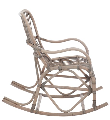 Rocking chair en rotin gris