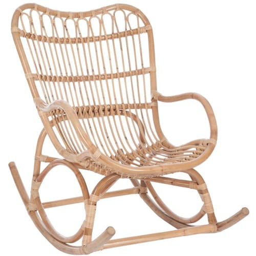 Rocking chair rotin naturel 110x66x93cm