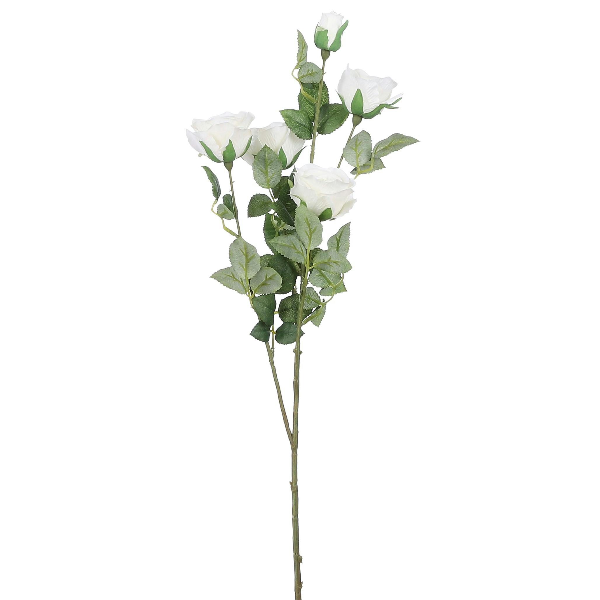 Rose artificielle sur tige couleur blanche 173 cm