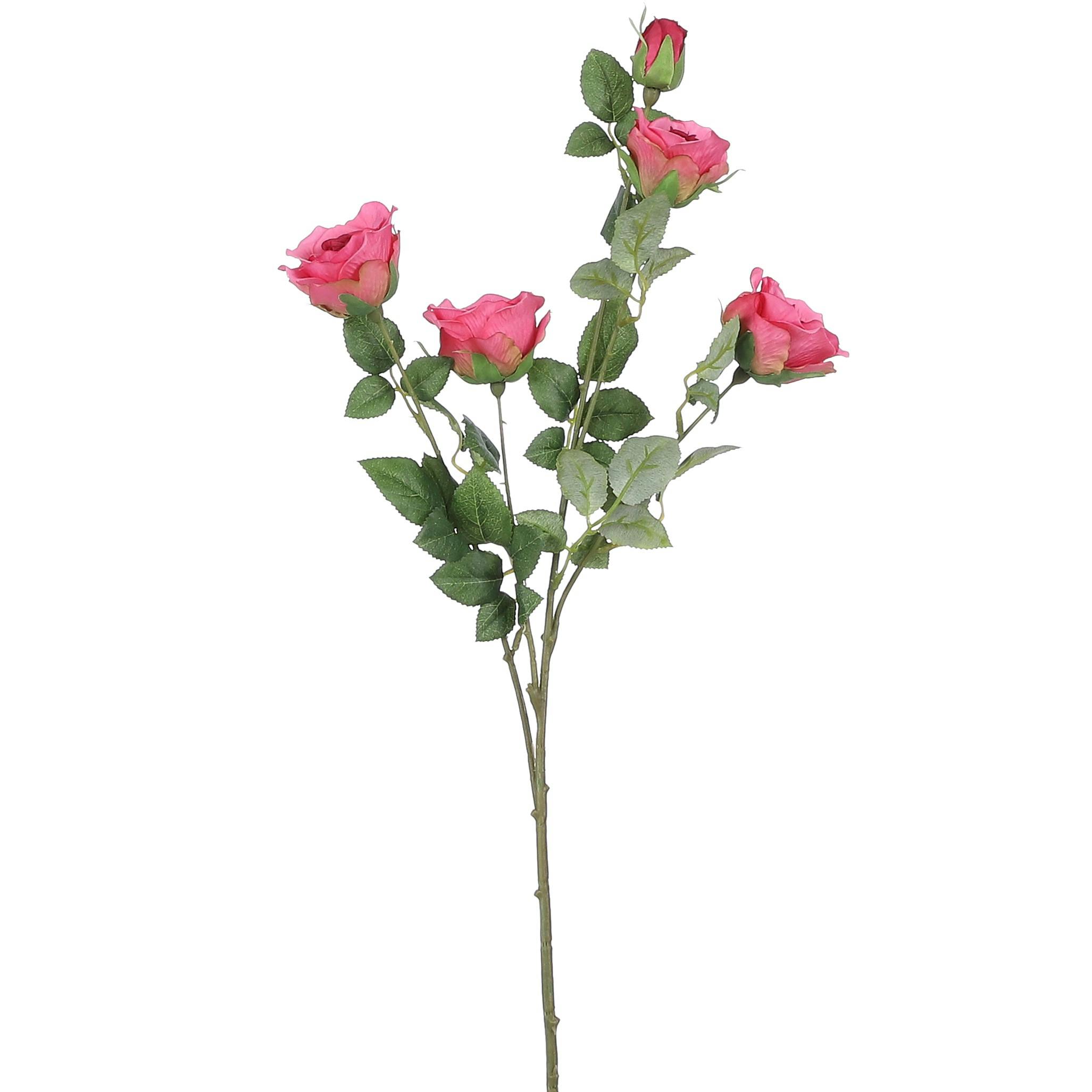 Rose artificielle sur tige couleur rose 173 cm