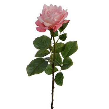 Rose artificielle sur tige, couleur rose, 68 cm