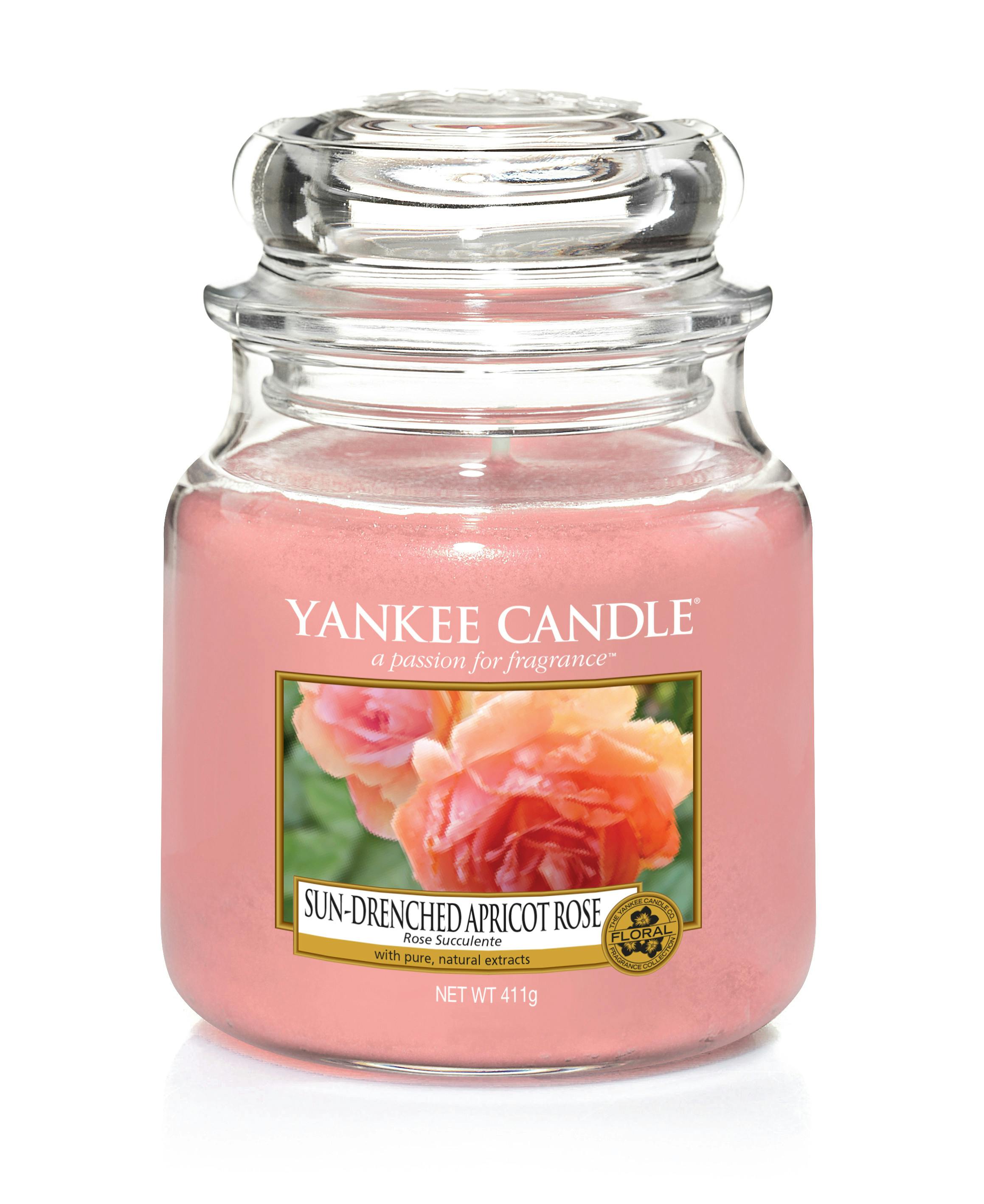 Rose succulente bougie parfumée moyenne jarre YANKEE CANDLE