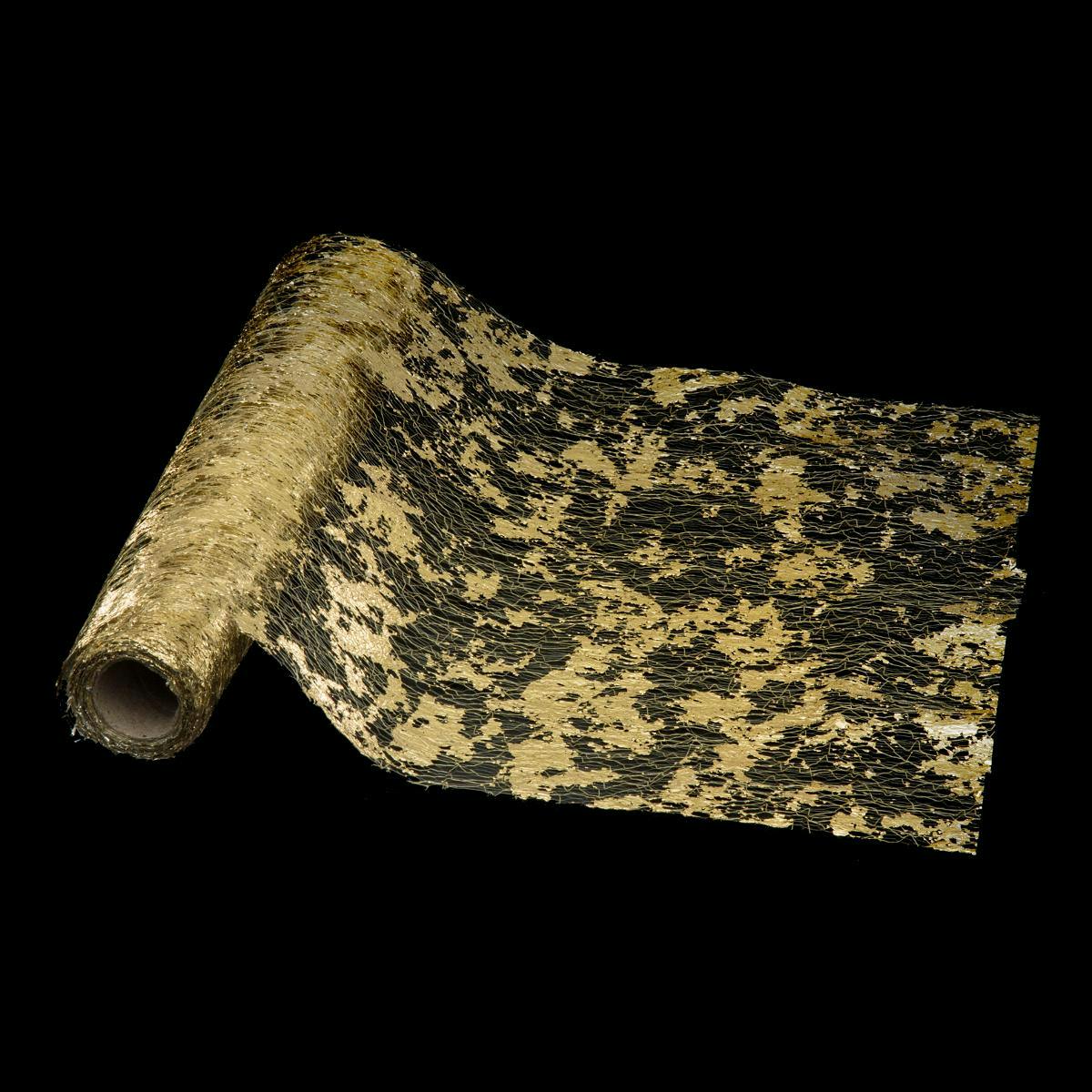 Rouleau de tissu maillage doré
