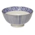 Saladier évasé décor graphique japonisant porcelaine tons bleus D27xH15cm