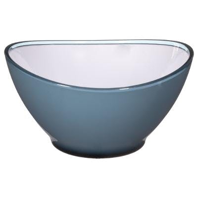 Saladier ovale en plastique bleu orage blanc D13cm