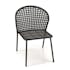 Salon de jardin 1 table ronde métal noir D70 cm - 2 chaises rotin synthétique noir coussin gris GIJON