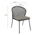 Salon de jardin 1 table ronde métal noir D70 cm - 2 chaises rotin synthétique noir coussin gris GIJON