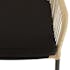 Salon de jardin 1 table ronde métal noir D70 cm - 2 fauteuils cordage couleur naturelle 1 coussin noir GIJON