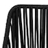Salon de jardin 1 table ronde métal noir D70 cm - 2 fauteuils cordage noir 1 coussin gris GIJON