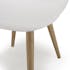 Salon de jardin 1 table ronde teck D120 cm - 4 chaises blanches pieds couleur naturelle GIJON