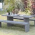 Salon de jardin Aspect Béton Table 200x90x75cm + 2 bancs 200x40x45cm HERCULE
