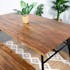 Salon de jardin en bois d'acacia (1 table à manger 160 cm + 2 bancs 130 cm) SUMMER